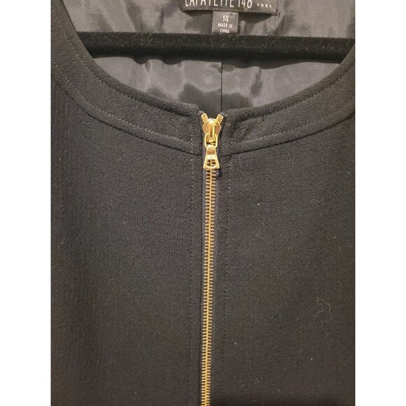 Lafayette 148 New York Virgin Wool Black Jacket Full Zip 3/4 Bell Sleeve Wmn 14 - Picture 2 of 11